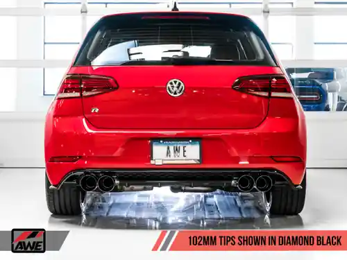 Luxury AWE Tuning MK7.5 Golf R SwitchPath Exhaust w/Diamond Black Tips 102mm - 3025-43070