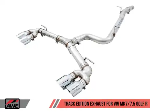 AWE Tuning MK7.5 Golf R Track Edition Exhaust w/Chrome Silver Tips 102mm - 3015-42140 Super Sale