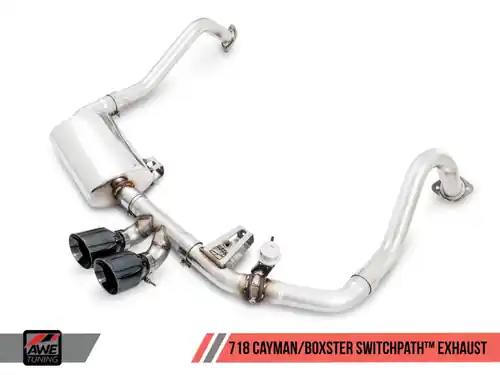 AWE Tuning Porsche 718 Boxster / Cayman SwitchPath Exhaust (PSE Only) - Diamond Black Tips Secure Checkout