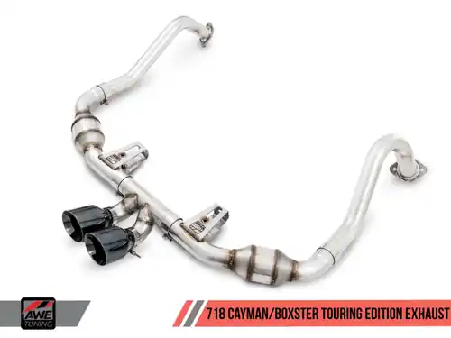 AWE Tuning Porsche 718 Boxster / Cayman Touring Edition Exhaust - Diamond Black Tips Reduced Price
