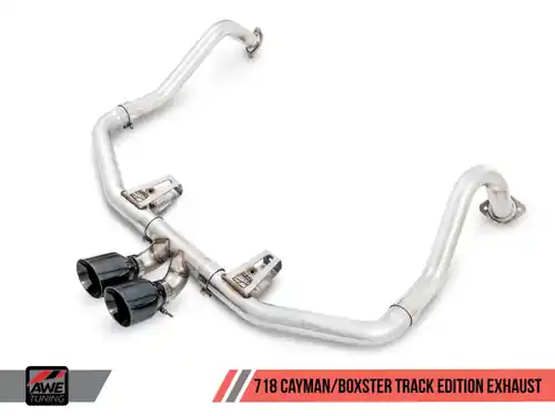 Seasonal Sale AWE Tuning Porsche 718 Boxster / Cayman Track Edition Exhaust - Diamond Black Tips