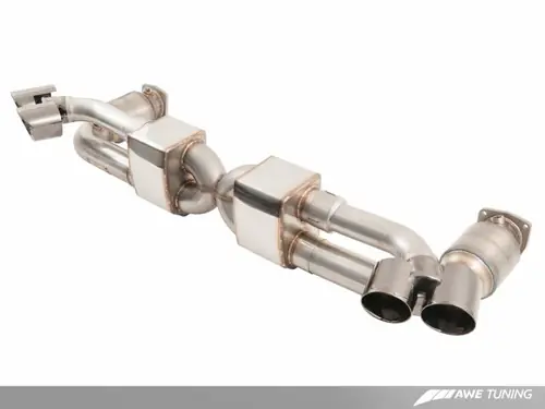 Mega Sale AWE Tuning Porsche 991.1 Turbo Performance Exhaust and High-Flow Cats - For OE Tips - 3015-41000