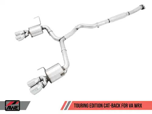 AWE Tuning Subaru 15+ WRX VA Sedan Touring Edition Exhaust - Chrome Silver Tips (102mm) - 3015-42098 Original