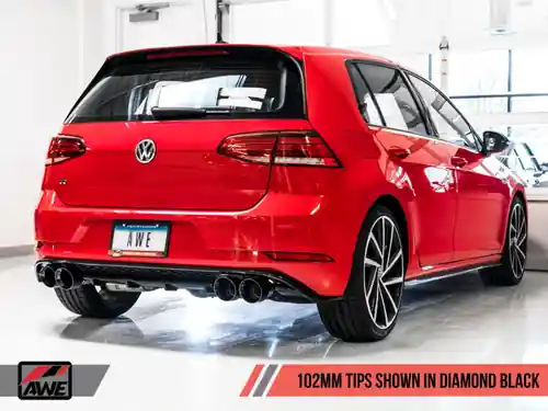 Exclusive AWE Tuning Volkswagen Golf R MK7 SwitchPath Exhaust w/Diamond Black Tips 102mm - 3025-43068