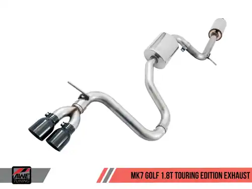 AWE Tuning VW MK7 Golf 1.8T Touring Edition Exhaust w/Chrome Silver Tips (90mm) - 3015-22052 Fan Favorite