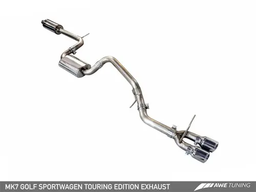 Exclusive AWE Tuning VW MK7 Golf SportWagen Touring Edition Exhaust w/Chrome Silver Tips (90mm) - 3015-22048