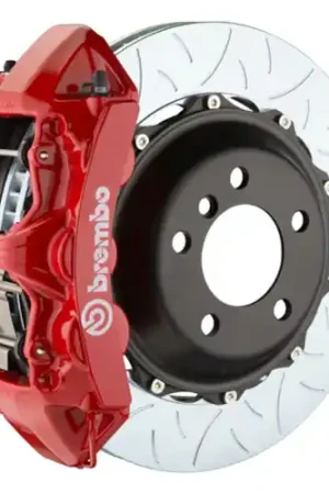 Hassle-Free Returns Brembo 99-05 Honda S2000 Front GT BBK 6 Piston Cast 355x32 2pc Rotor Slotted Type-3-Red