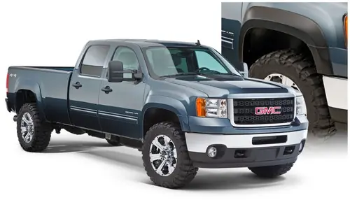 Worldwide Shipping Bushwacker 07-13 GMC Sierra 1500 Fleetside Extend-A-Fender Style Flares 4pc 69.3in Bed - Black