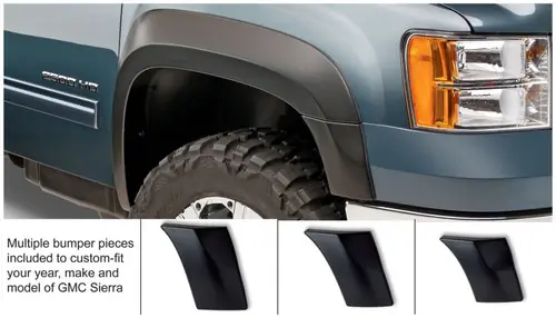 Bushwacker 07-14 GMC Sierra 2500 HD Extend-A-Fender Style Flares 2pc - Black Buy Direct