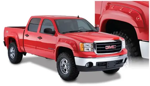 Bushwacker 07-14 GMC Sierra 2500 HD Fleetside Cutout Style Flares 4pc 78.7/97.6in Bed - Black Direct From Factory