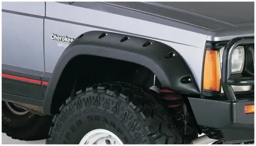 Bushwacker 84-01 Jeep Cherokee Cutout Style Flares 2pc Fits 4-Door Sport Utility Only - Black Warranty Included