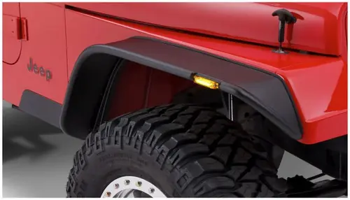 Bushwacker 87-95 Jeep Wrangler Flat Style Flares 2pc Excludes Renegade - Black #10067-07 Order Now