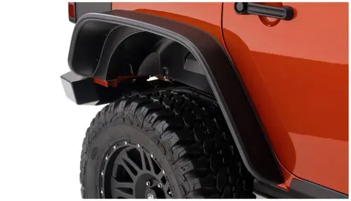 Money Back Guarantee Bushwacker 87-95 Jeep Wrangler Flat Style Flares 2pc Excludes Renegade - Black #10068-07