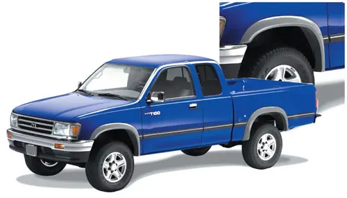 Bushwacker 93-98 Toyota T100 Fleetside Extend-A-Fender Style Flares 4pc - Black Time-Limited