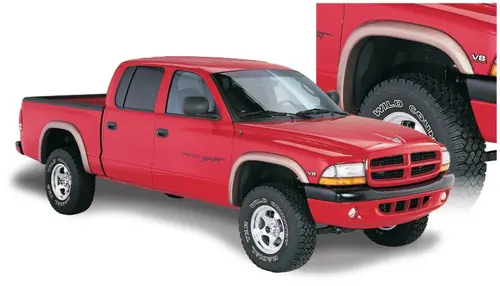 Bushwacker 97-04 Dodge Dakota Fleetside Extend-A-Fender Style Flares 4pc - Black Order Now