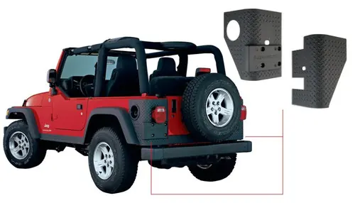 Markdown Bushwacker 97-06 Jeep Wrangler Trail Armor Rear Corners - Black