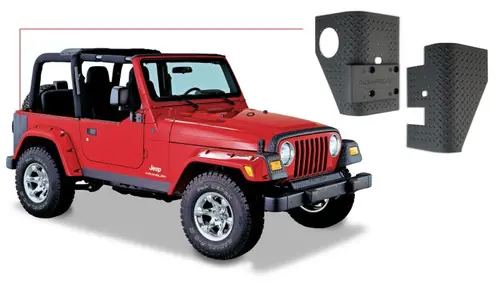 Bushwacker 97-06 Jeep Wrangler Trail Armor Rear Corners - Black bus14001 Time-Limited
