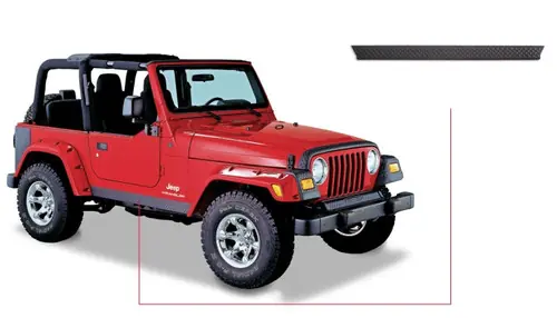 Bushwacker 97-06 Jeep Wrangler Trail Armor Side Rocker Panels - Black Time-Limited