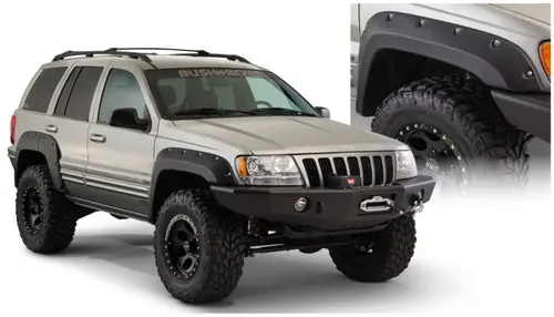 Bushwacker 99-04 Jeep Grand Cherokee Cutout Style Flares 2pc - Black bus10071-07 Holiday Sale