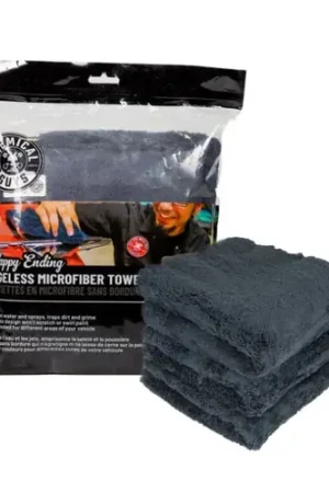 Discount Chemical Guys Ultra Edgeless Microfiber Towel - 16in x 16in - Black - 3 Pack - Case of 16