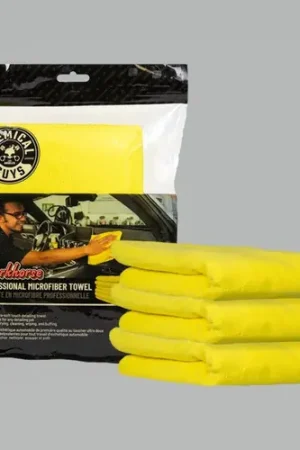 Chemical Guys Workhorse Professional Microfiber Towel - 16in x 16in - Yellow - 3 Pack - Case of 16 Reduced Price