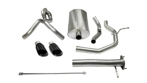 Fresh Stock Corsa 03-06 Chevrolet SSR 5.3L V8 3in Cat-Back Dual Rear w Single 4in Black Pro-Series Tips