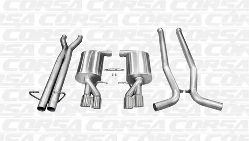 Corsa 05-09 Audi B7 Polished Sport 2.5in Cat-Back Dual Rear Exit with Twin Pro-Series Tips Best Price