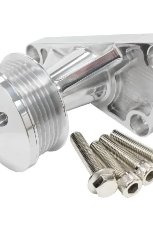 Aeroflow Power Steering Delete Idler Bracket & Pulley - Black (GM LS) Next Day Delivery