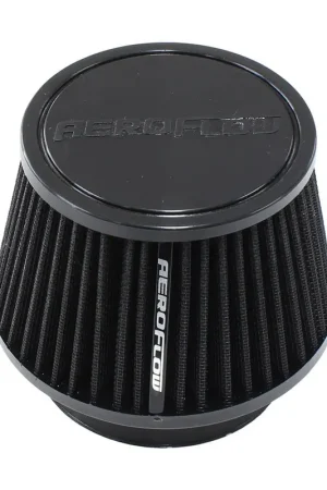Aeroflow 4" Clamp-On Tapered Filter - 4.6" - 5.9" O.D, 3.5" High - Black Crafted