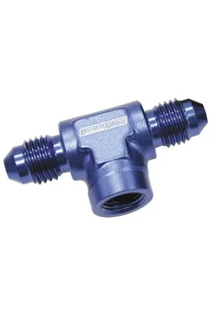 Aeroflow -4AN Male Tee With 1/8" Female On Side - Black Super Sale