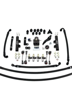 IAG Performance PTFE Fuel System Kit with Injectors, Lines, FPR, Fuel Rails 2600cc - Black (WRX 08-14) No Minimum Order