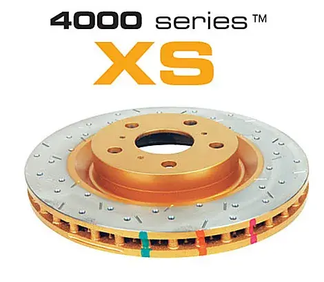 Get Yours Disc Brakes Australia 4000XS Series Drilled/Slotted Gold 2x Front Rotors (Landcruiser 200 08+/LX 08+)