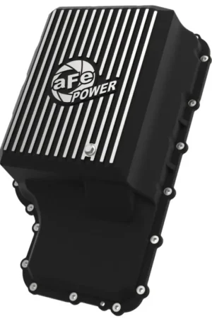 Limited Time aFe aFe 20-21 Ford Truck w/ 10R140 Transmission Pan Black POWER Street Series w/ Machined Fins
