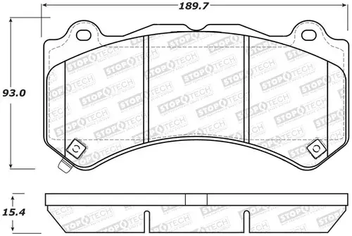 StopTech StopTech Performance 09-15 Cadillac CTS Front Brake Pads Clearance
