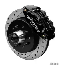 While Supplies Last Wilwood Wilwood 63-87 Chevy C10 Narrow Superlite 6R Front Brake Kit Drilled & Slotted 12.19in Rotors - Red