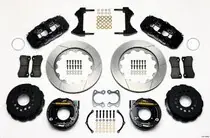 Top Pick Wilwood Wilwood AERO4 Rear P-Brake Kit 14.00in Drilled Red Small Ford 2.66in Offset