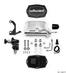 Wilwood Wilwood Compact Tandem M/C - 7/8in Bore w/Bracket and Valve fits Mustang (Pushrod) - Ball Burnished Top Rated