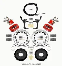 In Demand Wilwood Wilwood Dynapro Radial / MC4 Rear Kit 12.88 Drilled & Slotted Red 2015 Ford Mustang w/Lines