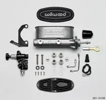 Wilwood Wilwood HV Tandem M/C Kit w L/H Bracket & Prop Valve - 15/16in Bore Black-W/Push. - Early Mustang Crafted