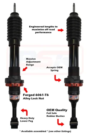 Performance Suspension Racing TTG Front 2-5" Adjustable Shock Absorber - PAIR (BT-50/Ranger PX) Save Now
